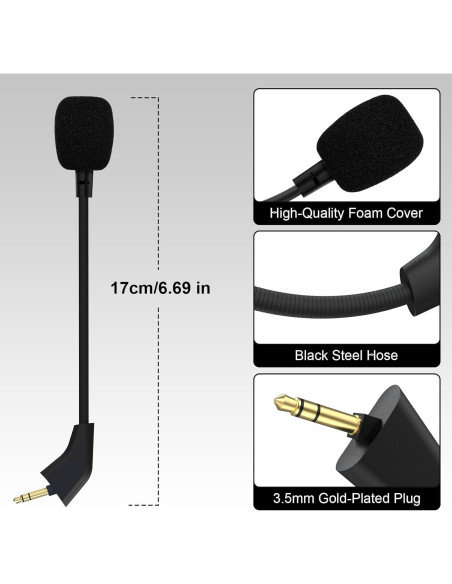 Micrófono de brazo de repuesto HyperX Cloud II 17 cm Micrófono de brazo de repuesto HyperX Cloud II 17 cm