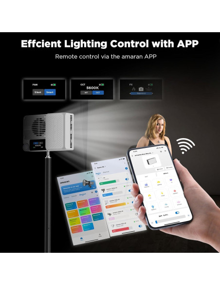 Luz LED Bi-Color Amaran Ace 25x - 32W, 1,600 Lux, Batería 4,500mAh Luz LED Bi-Color Amaran Ace 25x - 32W, 1,600 Lux, Batería 4,500mAh