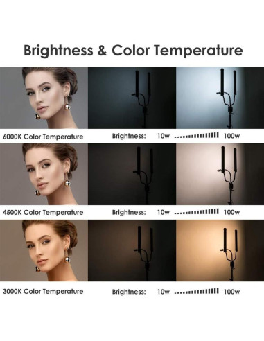 Kit de Luz LED Dimmable Fotodiox Starlite Stix 50W con Tripode 1.83m