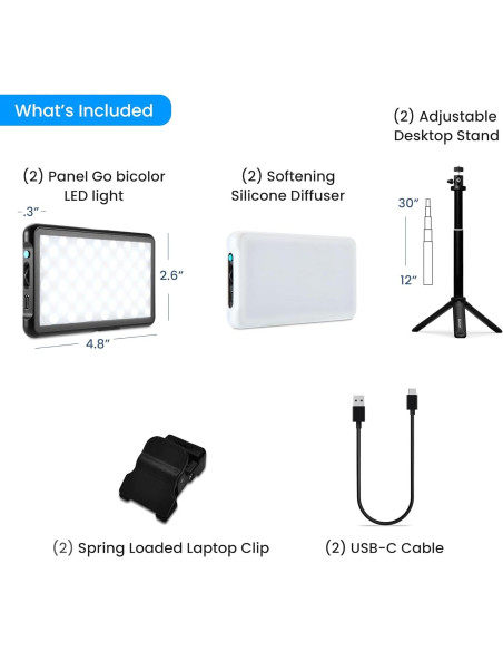 Kit de Iluminación Lume Cube con Clip y Trípode Ajustable Kit de Iluminación Lume Cube con Clip y Trípode Ajustable