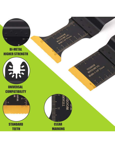 Cuchillas Oscilantes de Titanio COMOWARE 10 Pcs Multi-Tarea Cuchillas Oscilantes de Titanio COMOWARE 10 Pcs Multi-Tarea