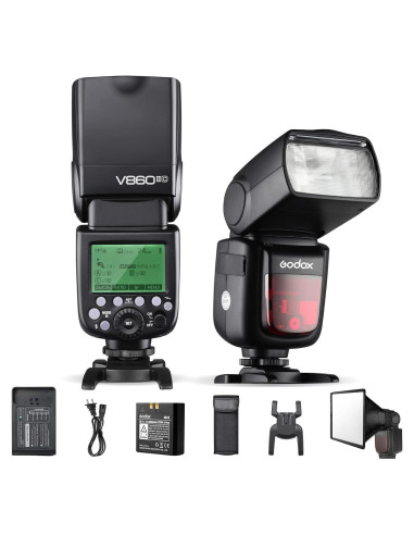 Flash Godox V860II-C TTL para Canon, GN60, Batería Li-ion