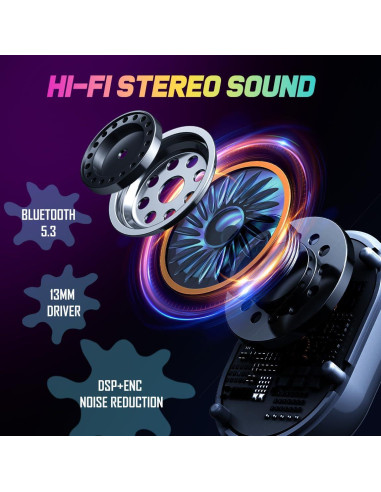 Auriculares Inalámbricos ONIKUMA T20 Bluetooth 5.3 HiFi Negro