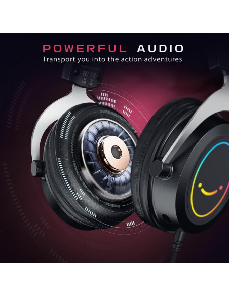 Auriculares para Juegos FIFINE H3 RGB 50mm con Micrófono Auriculares para Juegos FIFINE H3 RGB 50mm con Micrófono