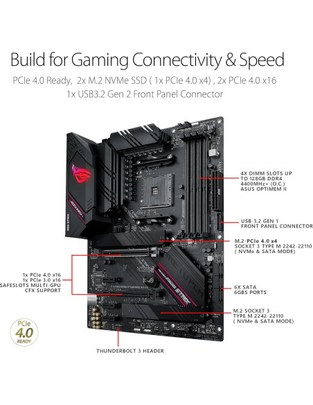 Placa Base ASUS ROG Strix B550-F Gaming WiFi II AM4 ATX Placa Base ASUS ROG Strix B550-F Gaming WiFi II AM4 ATX