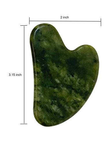 Gua Sha OXT de Jade Natural Verde Oscuro para Facial y Cuerpo