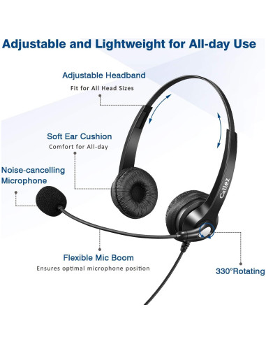 Auriculares USB Callez C502U con micrófono y cancelación de ruido