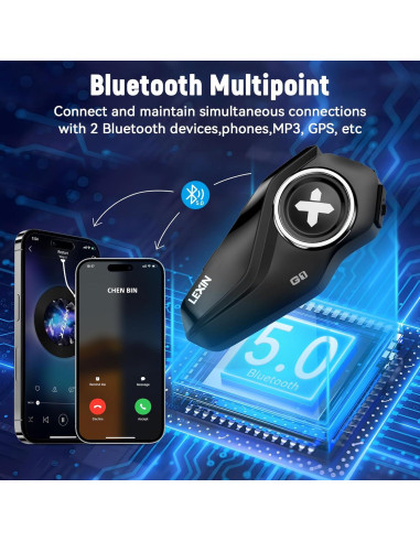 Auriculares Bluetooth LEXIN G1 para Motocicleta IP67 Manos Libres