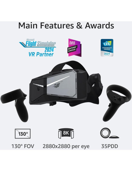 Auricular VR Pimax Crystal Light - Resolución 8K, Ligero, FOV 130 Auricular VR Pimax Crystal Light - Resolución 8K, Ligero, FOV 130