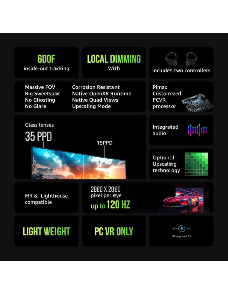 Auricular VR Pimax Crystal Light - Resolución 8K, Ligero, FOV 130 Auricular VR Pimax Crystal Light - Resolución 8K, Ligero, FOV 130