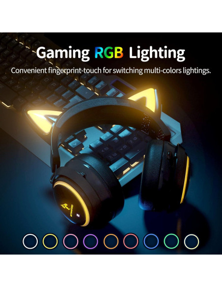 Auriculares Inalámbricos SOMIC GS510 con Orejas de Gato - RGB Auriculares Inalámbricos SOMIC GS510 con Orejas de Gato - RGB