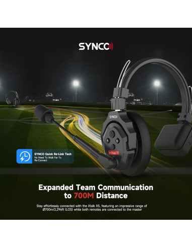 Auriculares intercomunicador Synco XTALK X1 350m Inalámbricos