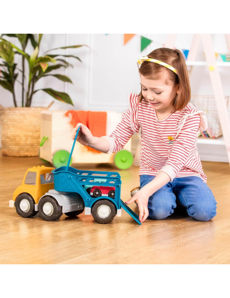 Camión Transportador de Juguete Battat con 2 Coches - 1 año+ Camión Transportador de Juguete Battat con 2 Coches - 1 año+