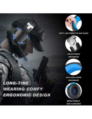 Auriculares Gaming KOKITEA Over-Ear con Cambiador de Voz