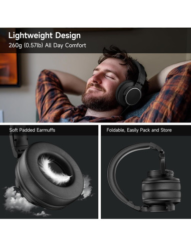 Auriculares Bluetooth Rumoon BT9944 Over Ear 50mm Negro