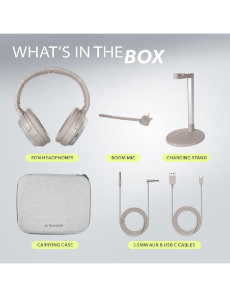 Auriculares Bluetooth Avantree Eon con ANC y micrófono desmontable Auriculares Bluetooth Avantree Eon con ANC y micrófono desmontable