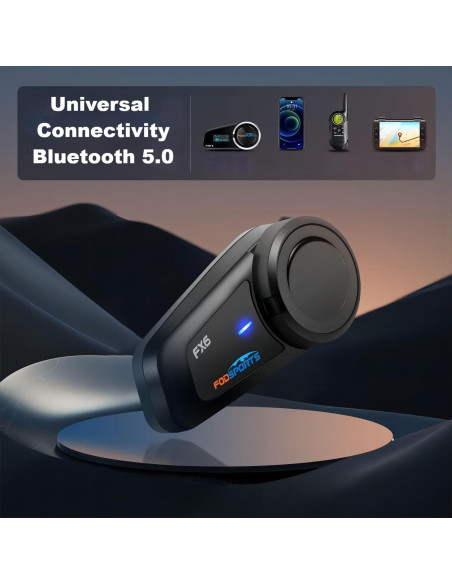 Auricular Bluetooth Fodsports FX6 para Motocicleta - 6 Riders Auricular Bluetooth Fodsports FX6 para Motocicleta - 6 Riders