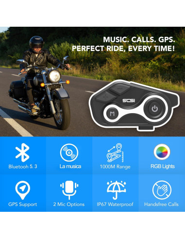 Intercomunicador Bluetooth SCSETC S8X para Motocicleta IP67