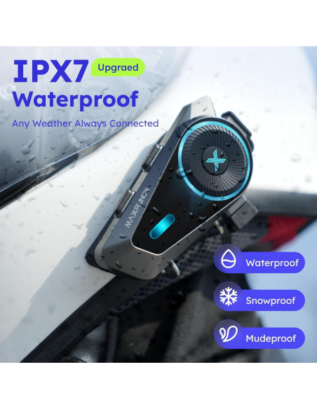 Auricular Bluetooth D10 MAXRUNON para Motocicleta con Control de Voz Auricular Bluetooth D10 MAXRUNON para Motocicleta con Control de Voz