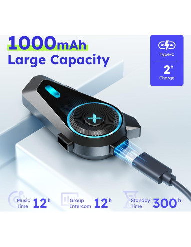 Auricular Bluetooth D10 MAXRUNON para Motocicleta con Control de Voz