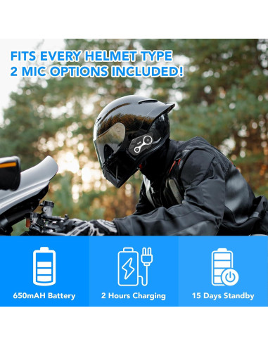 Intercomunicador Bluetooth SCSETC S8X para Motocicleta IP67