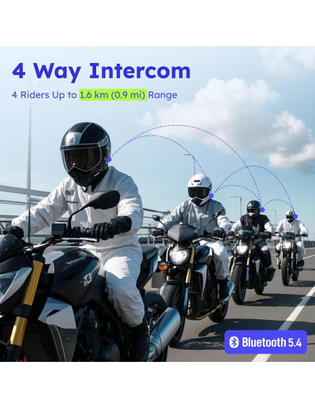 Auriculares Bluetooth D10 MAXRUNON para Motocicleta - Control de Voz, IPX7 Auriculares Bluetooth D10 MAXRUNON para Motocicleta - Control de Voz, IPX7