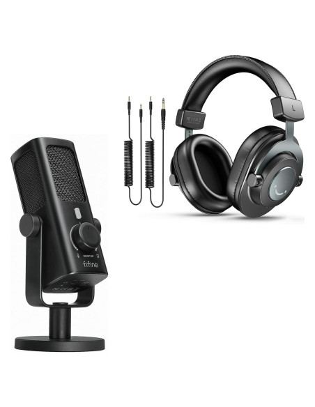 Micrófono de Condensador USB FIFINE con Auriculares de Estudio Micrófono de Condensador USB FIFINE con Auriculares de Estudio
