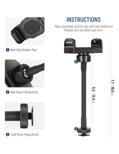 Soporte Flexible para Teléfono NEEWER SP-09 360 con Zapata Fría