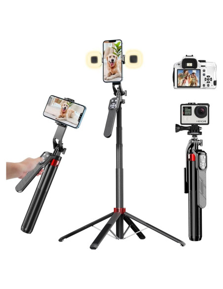 Trípode Extensible para Teléfono KONPCOIU 180 cm con Control Remoto Trípode Extensible para Teléfono KONPCOIU 180 cm con Control Remoto