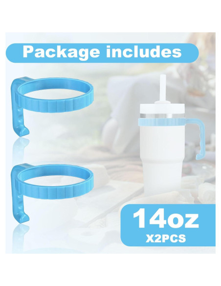 Mango de Vaso PEUTIER para Stanley 14oz Quencher Azul - 2 Piezas Mango de Vaso PEUTIER para Stanley 14oz Quencher Azul - 2 Piezas