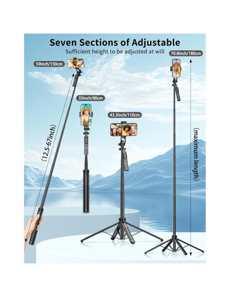 Trípode Selfie Stick STLIAN 70.8" Ajustable para Teléfono Trípode Selfie Stick STLIAN 70.8" Ajustable para Teléfono