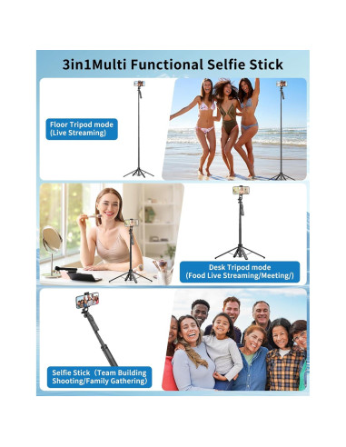Trípode Selfie Stick STLIAN 70.8" Ajustable para Teléfono
