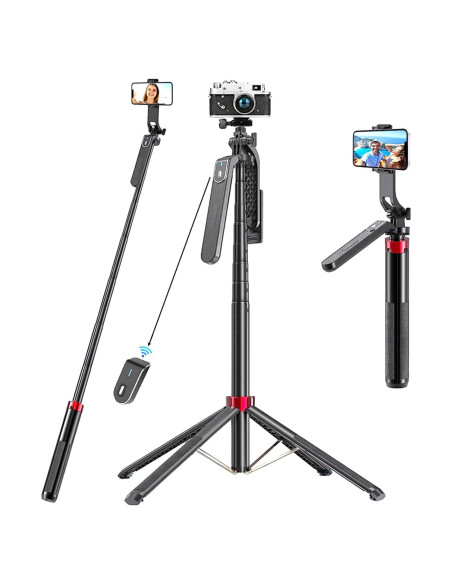 Trípode Selfie PEUJTEO 182.88 cm con Control Remoto y Gimbal Trípode Selfie PEUJTEO 182.88 cm con Control Remoto y Gimbal