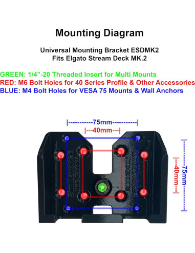 Soporte de Montaje Universal ESDMK2 para Elgato Stream Deck MK.2