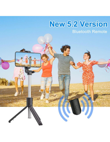 Trípode y Palo de Selfie GOGARA Extensible con Control Remoto