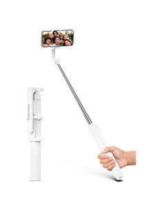 Trípode Selfie Stick Fuloview 67 cm con Control Remoto Blanco