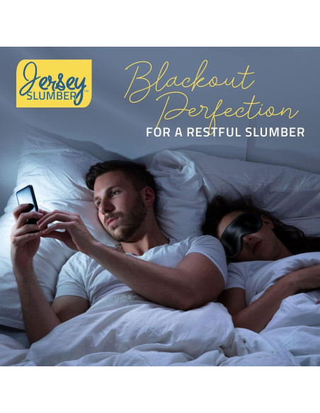 Máscara de Sueño 100% Seda Jersey Slumber - Ajustable, Negra Máscara de Sueño 100% Seda Jersey Slumber - Ajustable, Negra