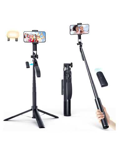 Trípode Portátil Marchpower 67'' para Teléfono con Luz y Control Remoto