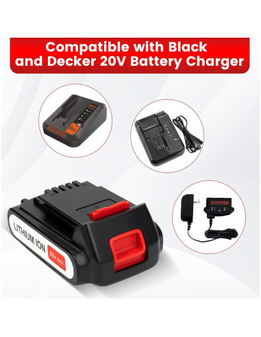 Batería de Ión de Litio 20V 3000mAh Ostaimer para Black & Decker