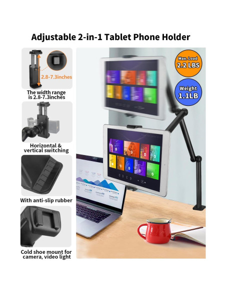 Soporte de Escritorio Hemmotop AS05 Brazo Mágico 71 cm Ajustable Soporte de Escritorio Hemmotop AS05 Brazo Mágico 71 cm Ajustable