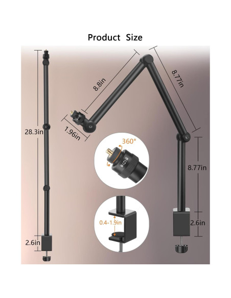 Soporte de Escritorio Hemmotop AS05 Brazo Mágico 71 cm Ajustable Soporte de Escritorio Hemmotop AS05 Brazo Mágico 71 cm Ajustable