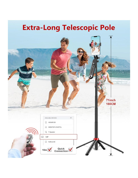 Palo de Selfie Trípode Huryfox 180cm con Control Remoto Palo de Selfie Trípode Huryfox 180cm con Control Remoto