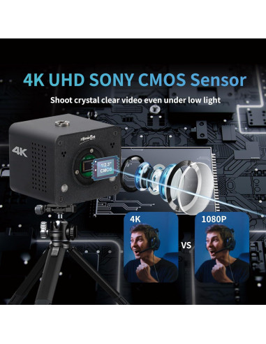Cámara Web 4K NDI Zowietek M12 PoE HDMI SDI Transmisión