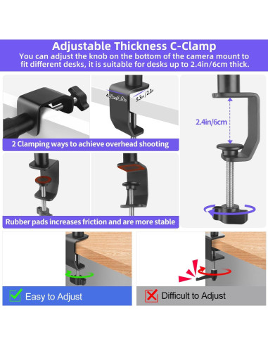 Soporte de Escritorio para Cámara JINSUI AS08 95 cm Ajustable