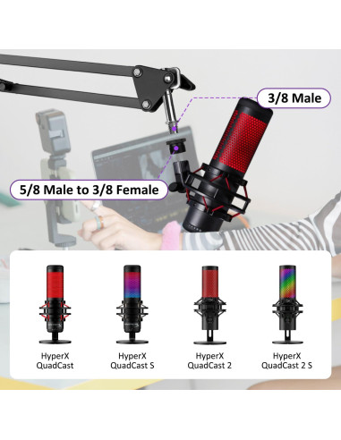 Soporte de Micrófono Boom HyperX QuadCast 2 Ajustable