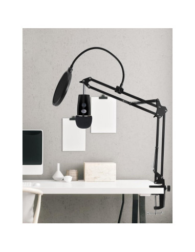 Brazo Soporte Micrófono Ajustable Negro para Blue Yeti y Más