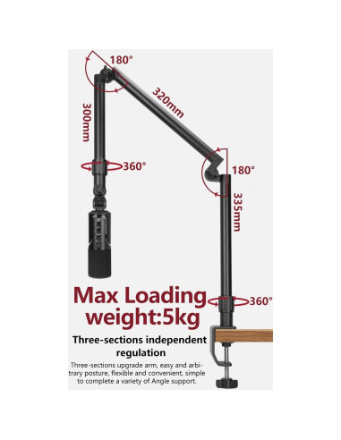 Soporte de Brazo Articulado para Cámara Reflex 107cm