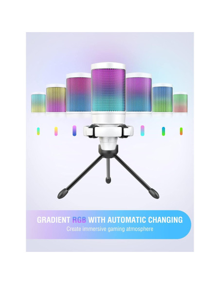Micrófono Gaming USB FIFINE A6W+CS1W con Brazo Ajustable y Filtro Antipop Micrófono Gaming USB FIFINE A6W+CS1W con Brazo Ajustable y Filtro Antipop