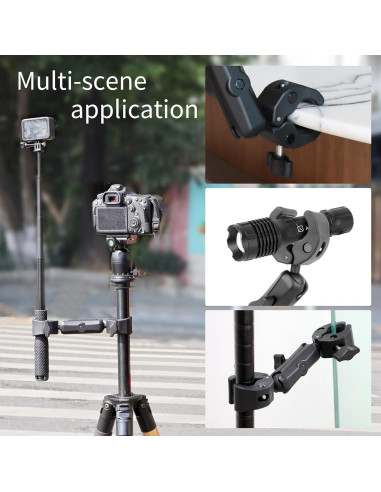 Soporte Doble Abrazadera SOONSUN con Brazo Mágico 360