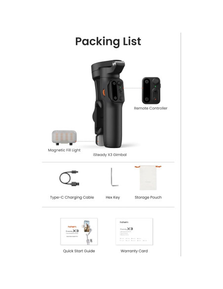 Gimbal Estabilizador Hohem iSteady X3 para Smartphone 3 Ejes Gimbal Estabilizador Hohem iSteady X3 para Smartphone 3 Ejes